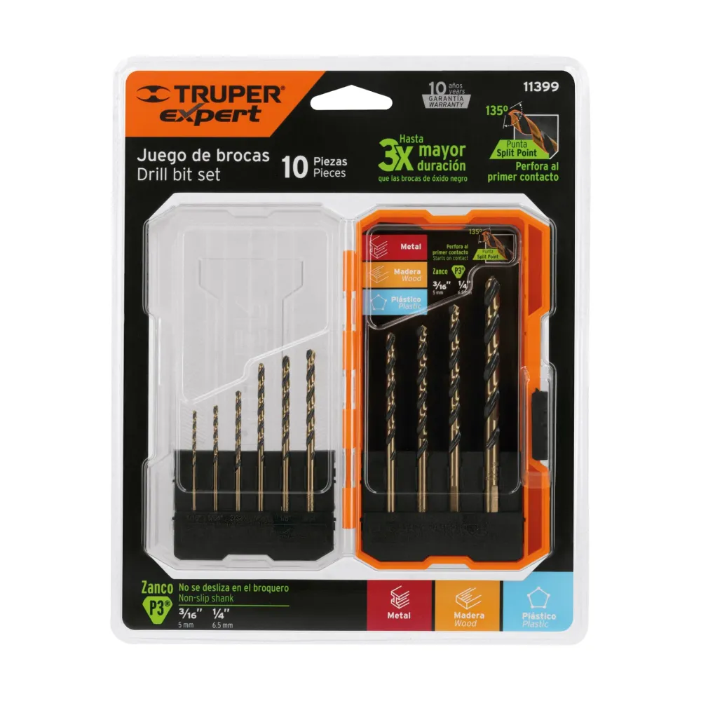 TRUPER BROCA HSS 5% COBALTO JUEGO 10 PZ JBAV-10 11399