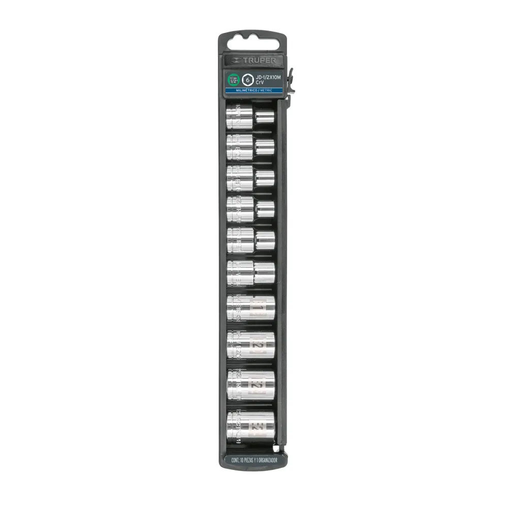 Contra Ángulo JUEGO DADOS, PUNTA TORX,1/2', 10 PZAS.