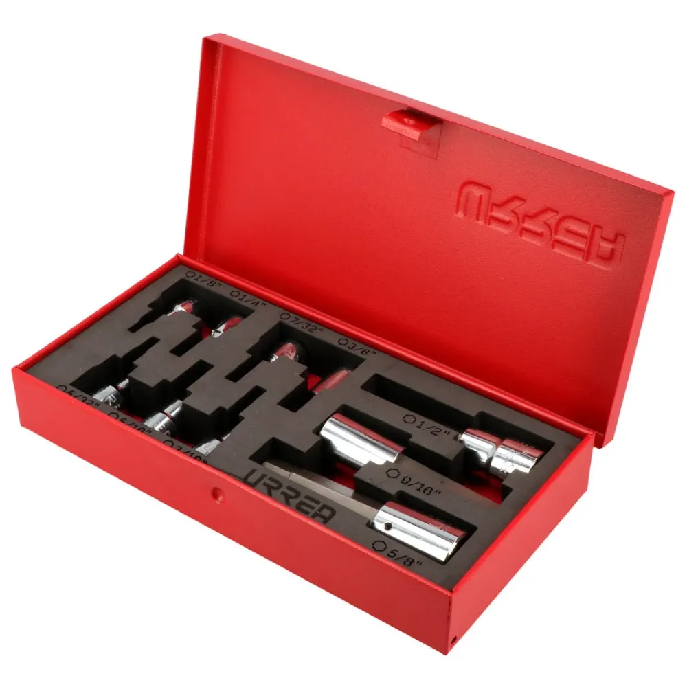 Juego de dados con punta hexagonal en pulgadas cuadro de 3/8" y 1/2", 10 piezas surtek Set de 12 Piezas