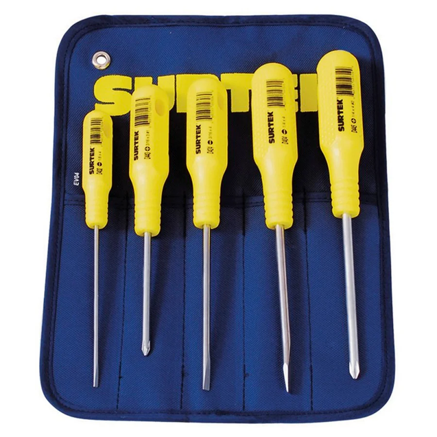 Juego de destornilladores combinados, 5 piezas Surtek D400A de Acero Inoxidable