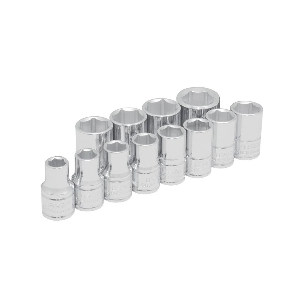 Porta Fresa Juego de 12 dados métricos boca 1/2" de 6 puntas urrea.