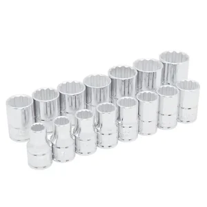 Urrea 54206 juego de 15 dados de 1/2 con 12 puntas métricos con Luz LED