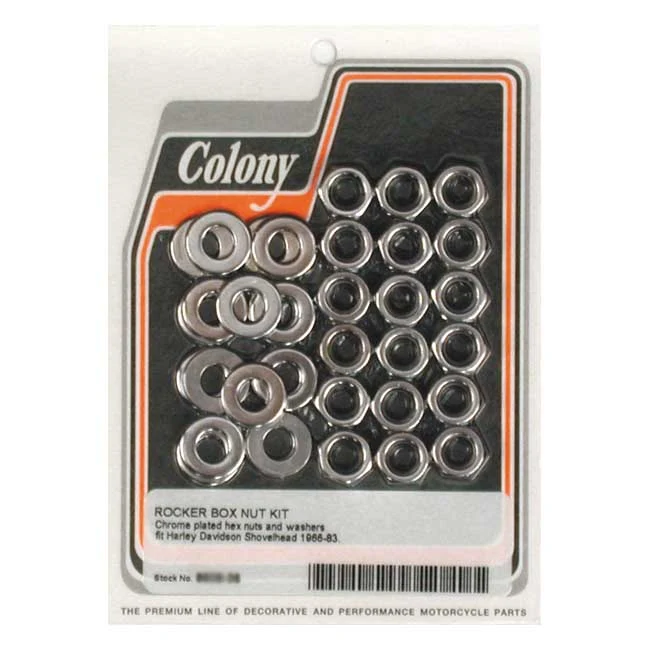 Colony, Juego De Tuercas Box Top Para Balancín De Shovel. Cromado, Estilo Oem Para Harley-Davidson para Mantenimiento y Re...