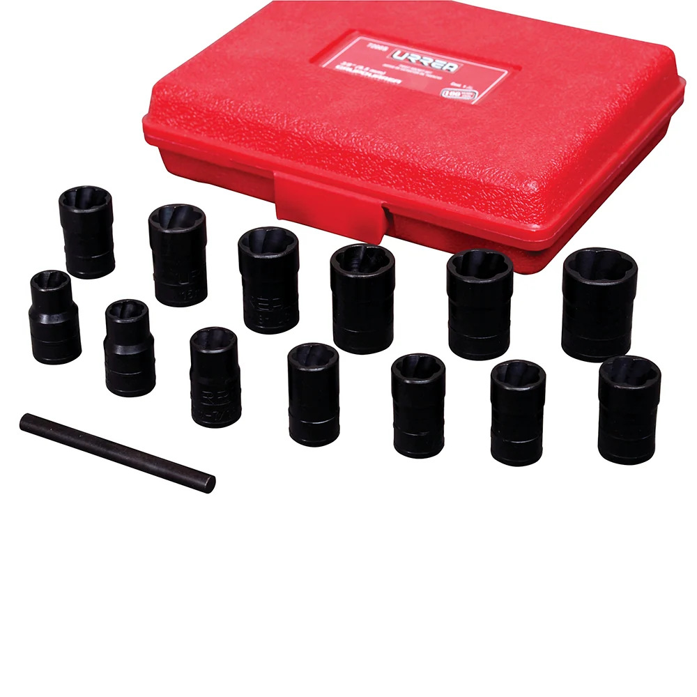 Kit Industrial Completo Juego de Extractor Tuercas Barridas 14 Piezas 3/8" Urrea 7200S