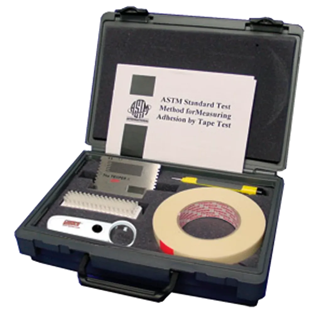Equipo Didáctico Profesional Kit de medidor de espesor de película húmeda y plantilla de trama cruzada Temper II