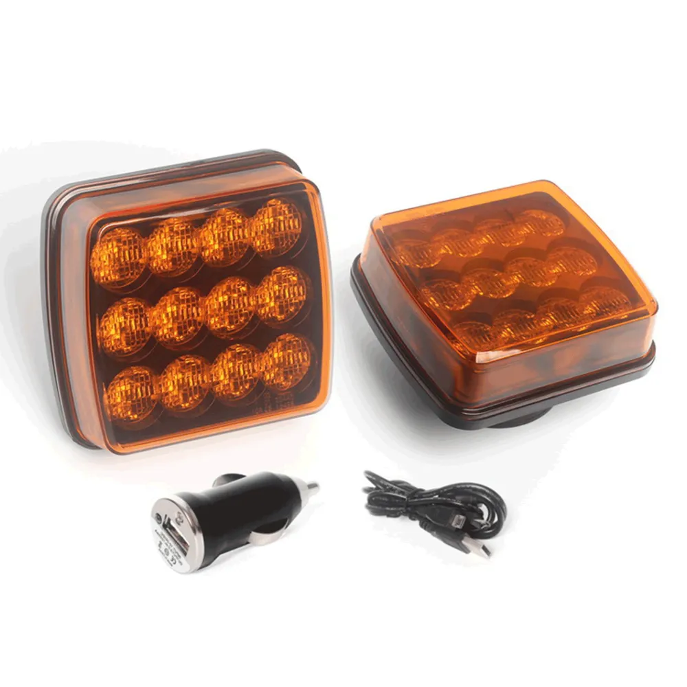 Kit Pilotos Emergencia Ámbar R65 LED IP67 Magnético Recargable para Educación Primaria