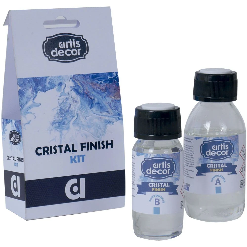 Cristal Finish - Resina Epoxi Kit ( 125ml + B 60ml) Artis decor para Laboratorio Dental