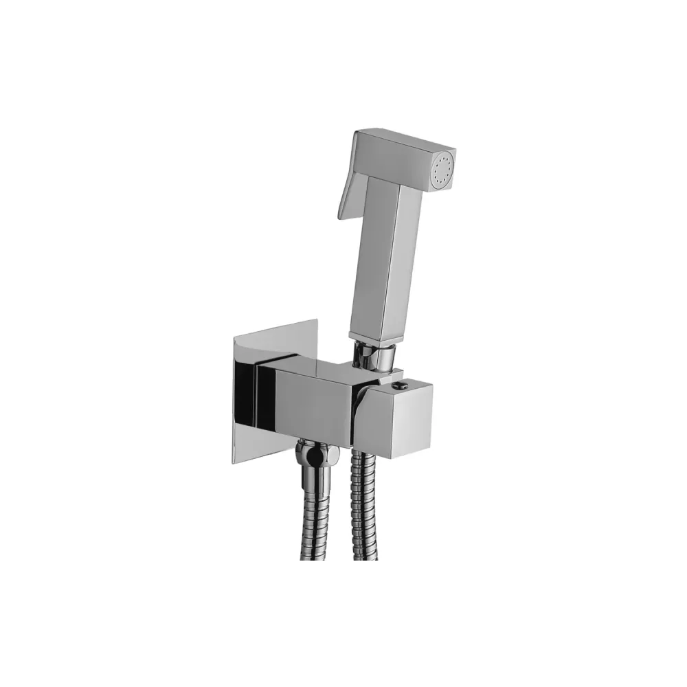 Set bidet incasso quadro Paffoni Tweet Square Mix con miscelatore e doccia metallo