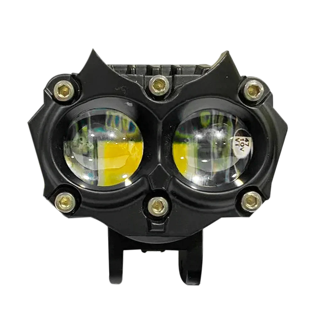 Pieza de Mano Faro de Trabajo Buho Negro Con Estrobo 2 Lupas Luz LED 40W Amarillo y Blanco