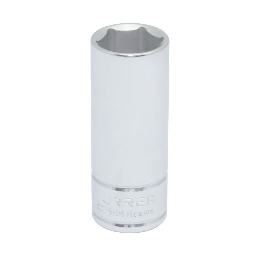 Porta Fresa Dado de 12 Puntas Alargado Cromado 19 mm Cuadro de 3/8" Urrea 5019HM