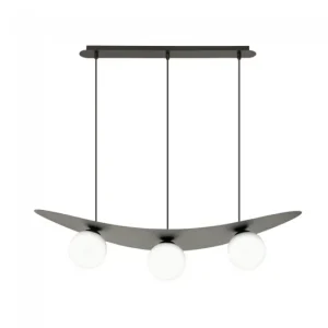 Lámpara de techo Camerino Opal (3 luces) Acero - Cristal Nórdico