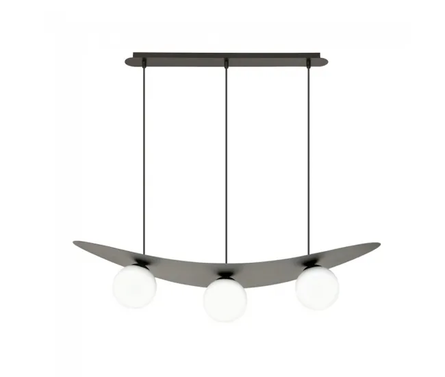 Lámpara de techo Camerino Opal (3 luces) Acero - Cristal Nórdico