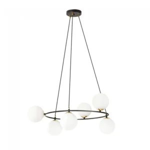 Lámpara de techo Laster Opal (6 luces) Acero - Cristal Nórdico