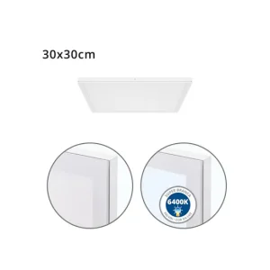 panel led cuadrado aluminio color blanco serie voltaire 30cm