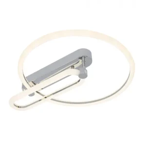 plafon led metálico color cromo serie adhara 40cm