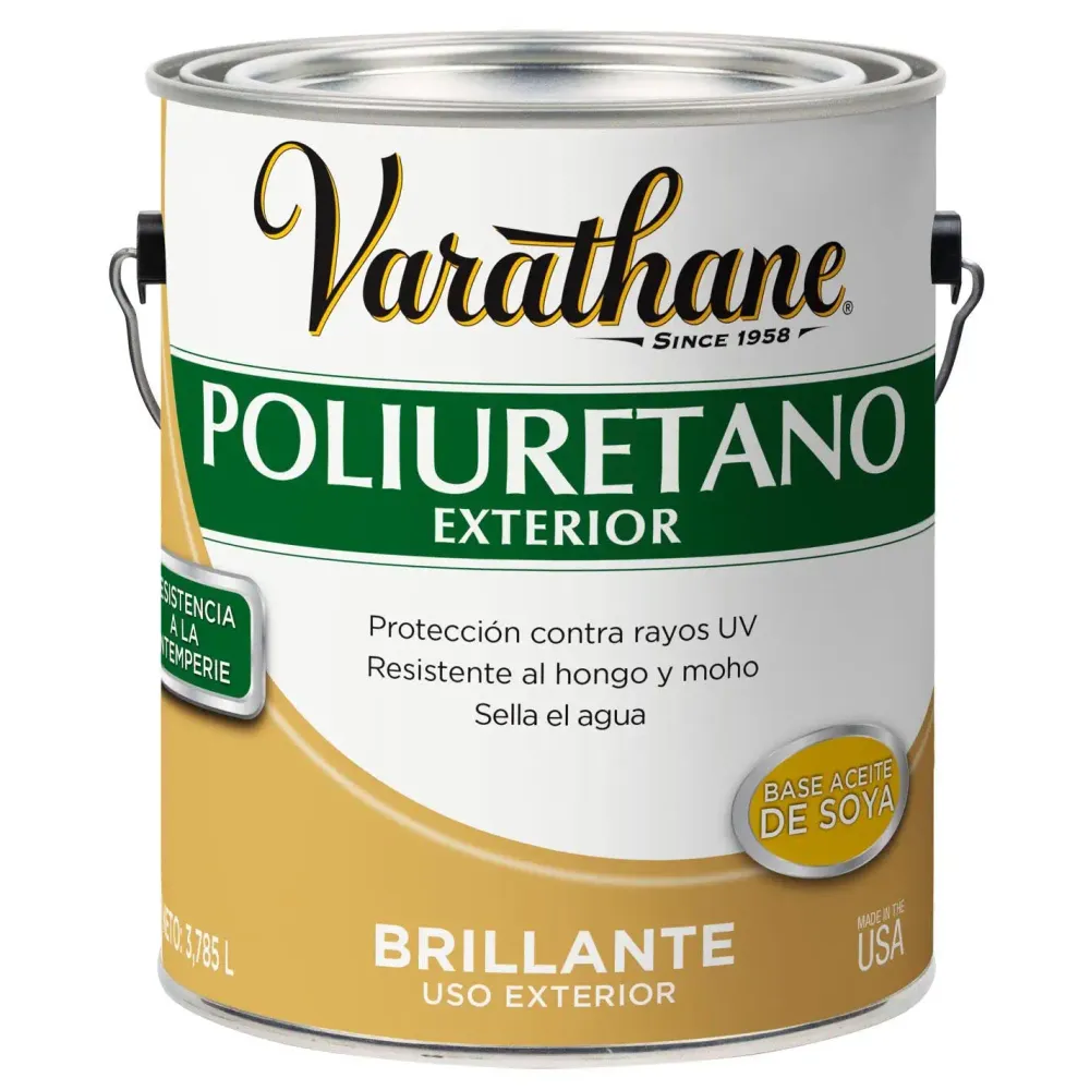 Poliuretano exterior varathane transparente resplandeciente 3.8Lt