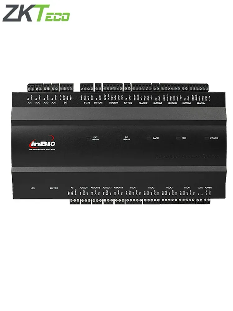 Grado Industrial ZKTECO INBIO460 - Control de Acceso para 4 Puertas / 4 Lectoras / 3000 Huellas / 100000 Registros