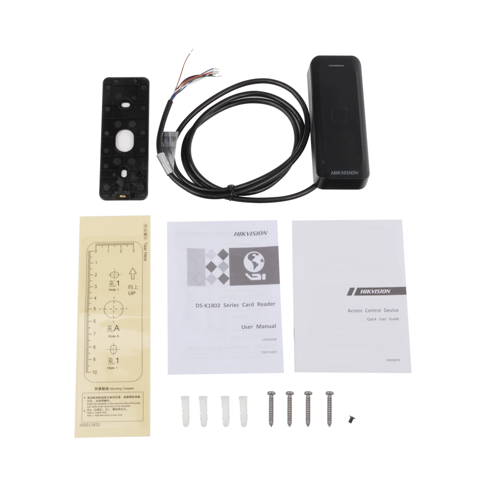 Lector de Tarjetas PROX EM Exterior IP65 DS-K1802E Compatible con Wiegand 26-bit