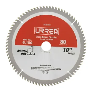 Obturador de Gutapercha Urrea dsa10100 disco para sierra circular para aluminio de 100 dientes y 10