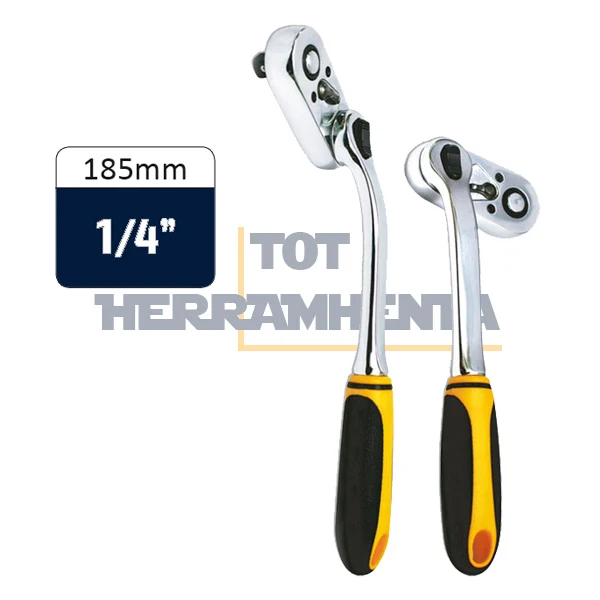 Profesional ISO 9001 CARRACA DE 48 DIENTES CABEZA ROTATIVA 1/4" 185MM