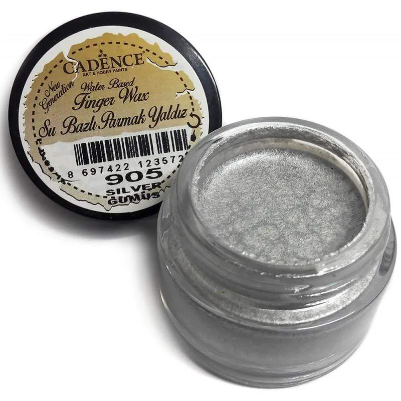 Cadence Finger Wax pintura dedo cera crema 20ml 905 Plata