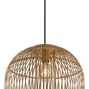 15368h1 LAMPARA COLGANTE BAMBU SIN ADITIVOS 1XE27 60W HILDEGARD GLOBO