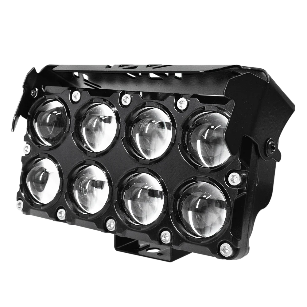 Porta Fresa Faro Explorador 8 Lupas Led Doble Amarillo + Blanco 12/24V Prunuz