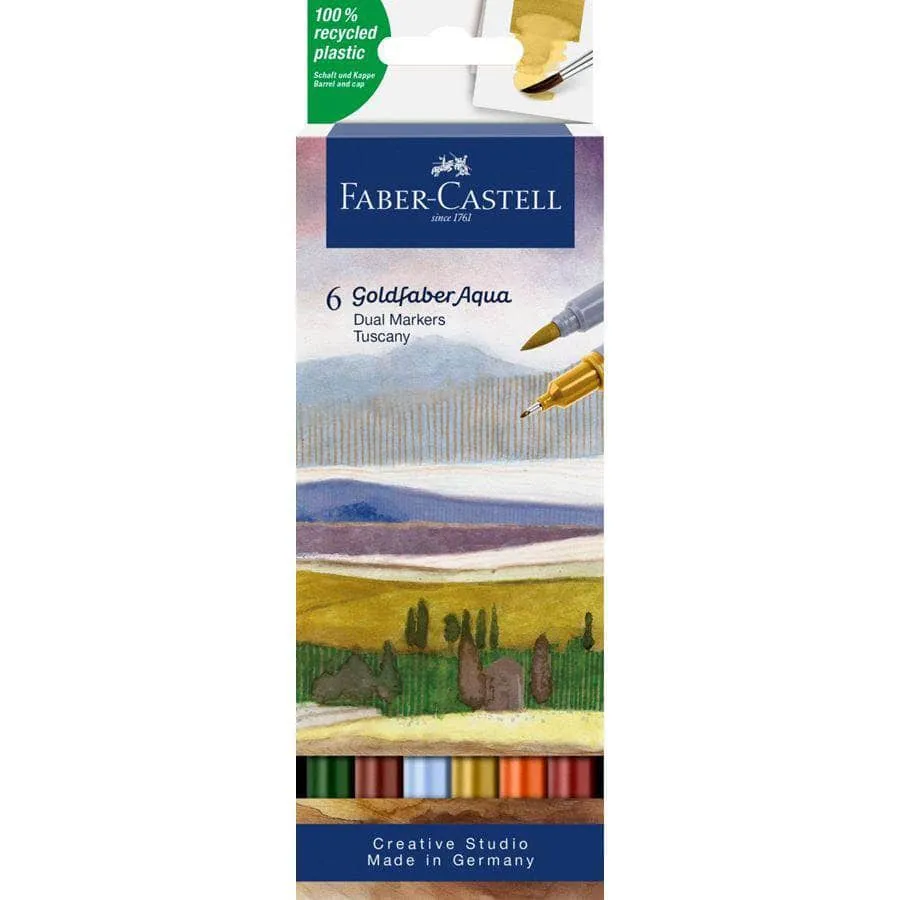 Alta Resistencia para Metales Duros Faber Castell Caja rotuladores acuarelables doble punta 6ud 164522 Tuscany