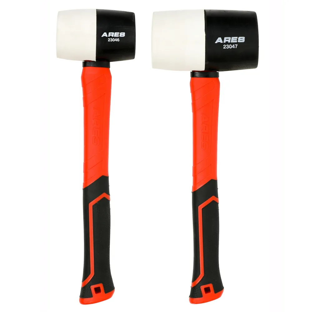 ARES 23059 - Juego de 2 mazos blandos de doble cara con mango de fibra de vidrio (DIN 352)