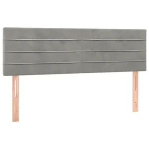 Cabeceros 2 unidades terciopelo gris obvio 72x5x78/88 cm Bajo