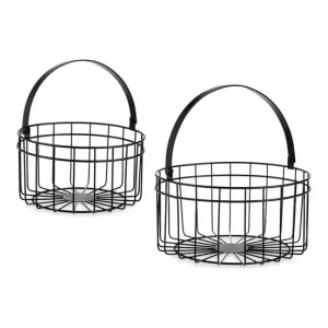 Cesta Redonda Negro Acero (2 pcs) para Roscado en Aluminio