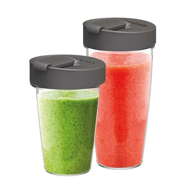 Conjunto 2 vasos "Blendcups" para batidora Magimix compatible con Portamachos Estándar