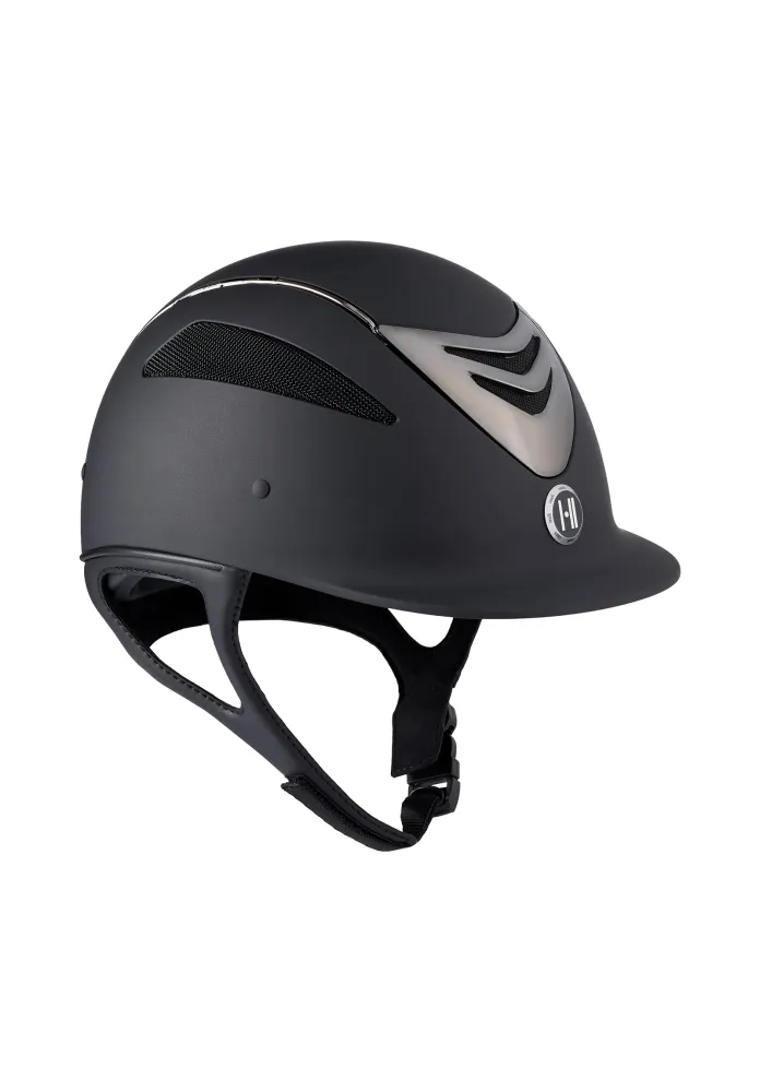 Defender Pro Matt Cromo Riding Helmet Black/Gray 2