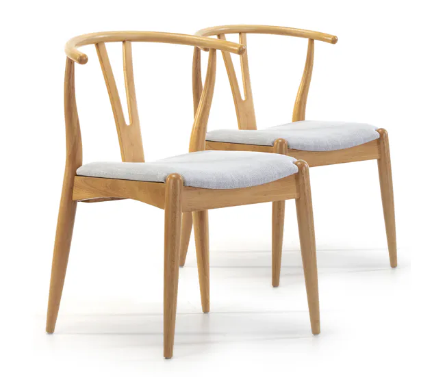 HSS-G con Ranuras Pack 2 sillas Rustic Color Roble, Madera Maciza, 55 cm (Largo) 54,5 cm (Profundo) 76 cm extenso