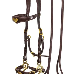 Imperial cabezada Hackamore con riendas (sistema 2) Canela P