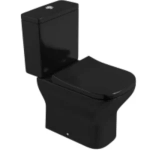 Inodoro Dos Piezas Taza Alargada Negro Mate - Deca Axis M6 x 1.0 | Rosca Métrica