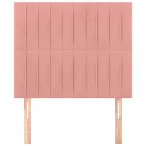 Juego de Machos Cabeceros 2 unidades de terciopelo rosa 100x5x78/88 cm