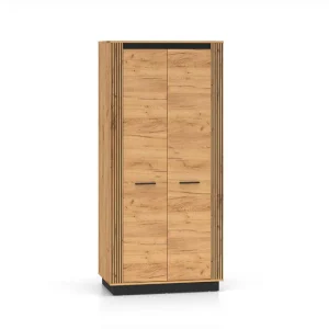 Machos de Rosca Izquierda Armario 2 puertas Solal Madera y Negro