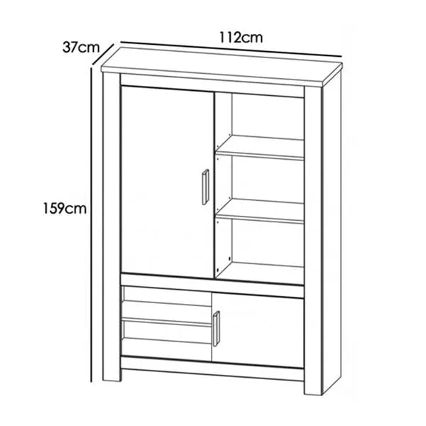 Para Acero Inoxidable 304 Bodeguero Roncal 2 puertas 159x112x37 cm