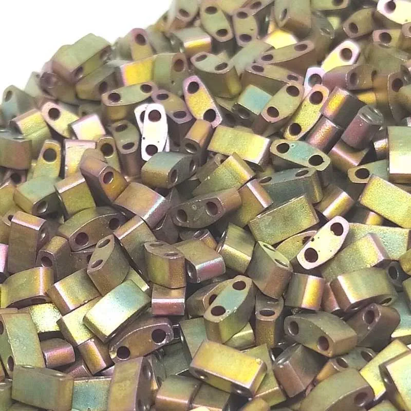 Para Roscas Ciegas Miyuki Half-Tila - 2,5mm - 2 gr. - Mate Met Khaki Iris