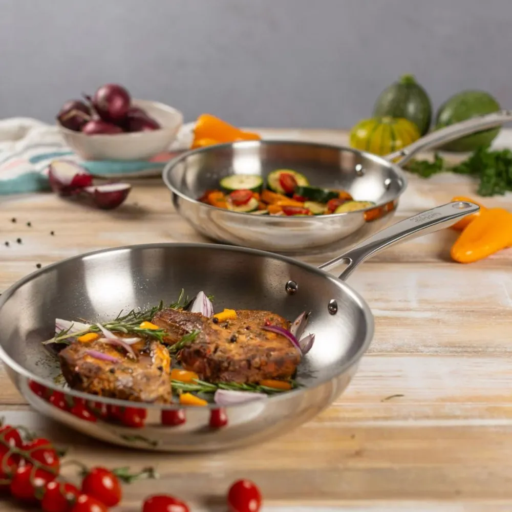 Para Roscas Métricas Finas Kuhn Rikon Allround Set 2 Inox Steel Frying Pans