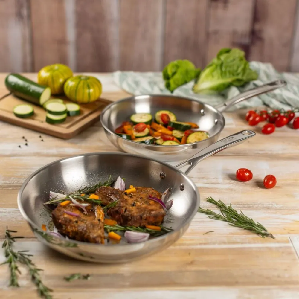 Para Roscas Métricas Finas Kuhn Rikon Allround Set 2 Inox Steel Frying Pans