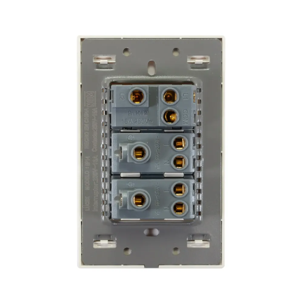 Placa lucek colors apagadores escalera y 2 contactos hueso M6 x 1.0 | Rosca Métrica