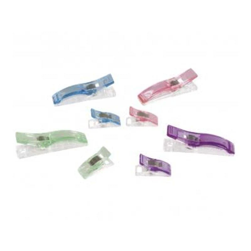 Profesional de Acero Rápido Pinzas plástico para costura dos tamaños 10u de 5,5cm y 14u de 2.7cm Rayher