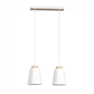 Regleta de techo Lasso Blanco (2 luces) Madera - Metálico Nórdico | Con Estuche Protector