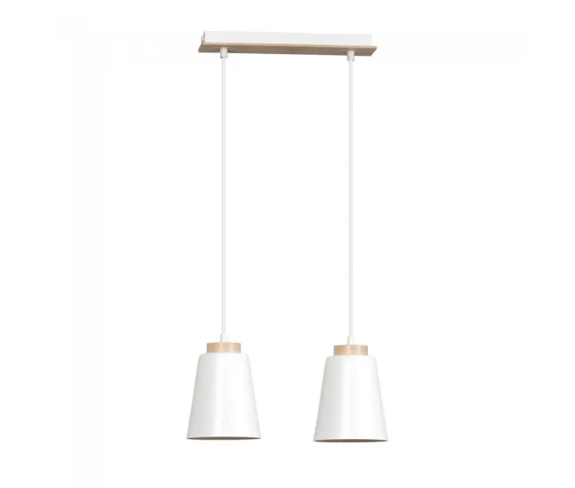 Regleta de techo Lasso Blanco (2 luces) Madera - Metálico Nórdico | Con Estuche Protector
