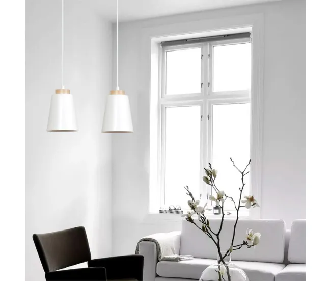 Regleta de techo Lasso Blanco (2 luces) Madera - Metálico Nórdico | Con Estuche Protector