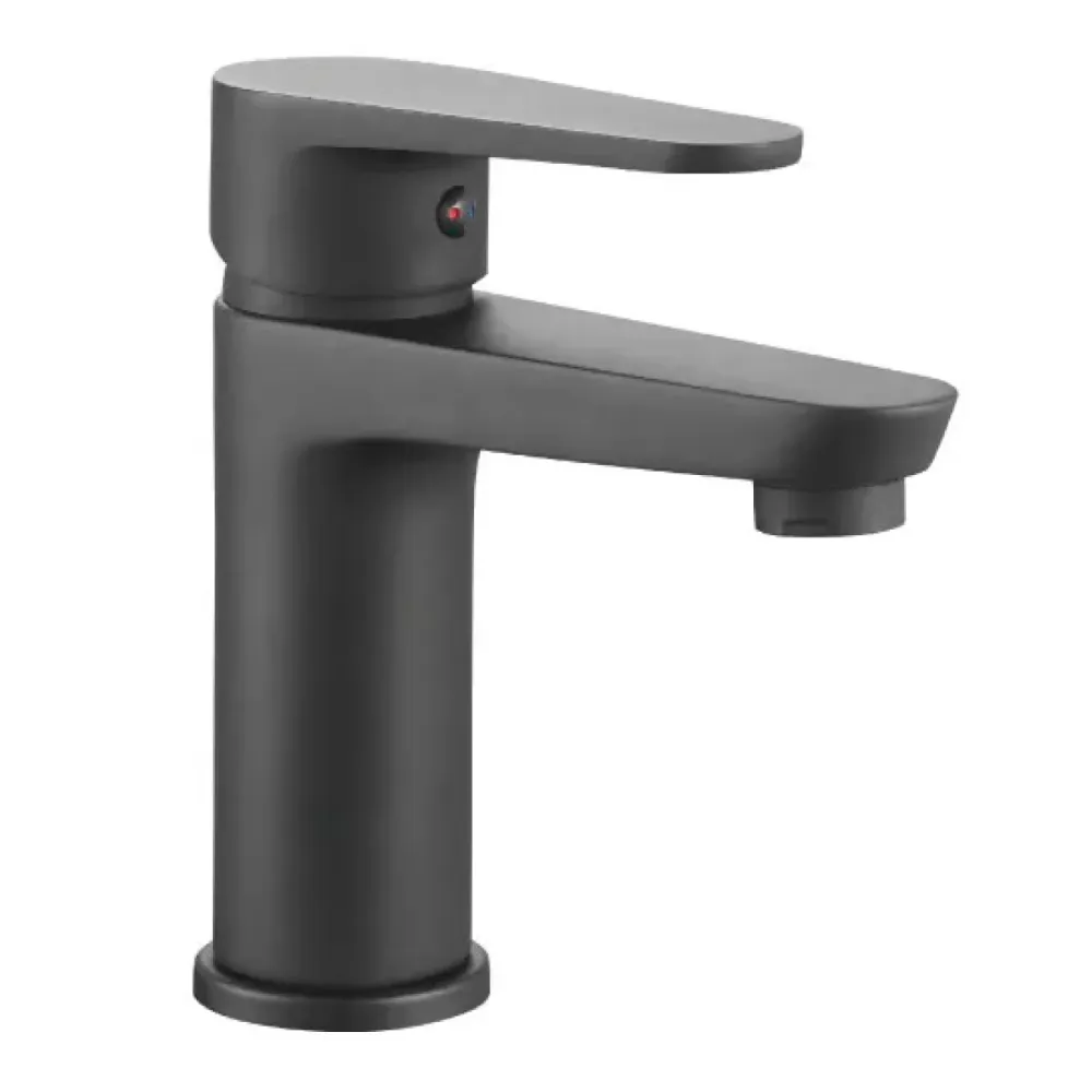 Rubinetto miscelatore monocomando cromato per lavabo RubiFlux Fucsia 2.0 - Nero Opaco