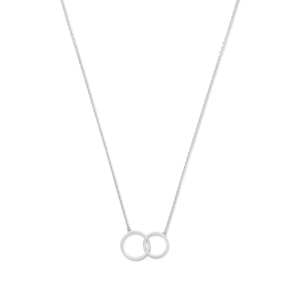 Saint Germain Loulou collar oro blanco de 14K con dos anillos con 3 Machos por Juego
