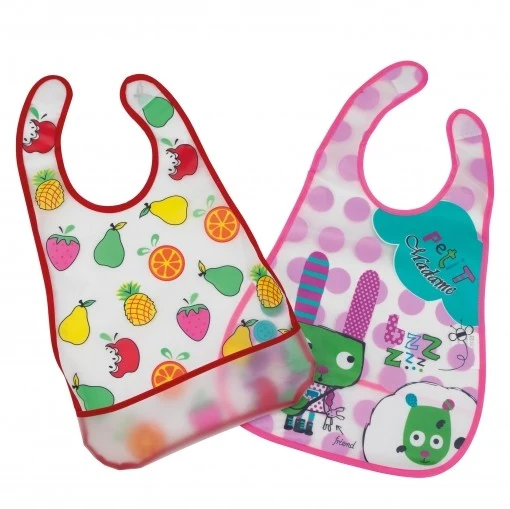 Set 2 Baberos Plastificados Estampados de Interbaby de Acero con Vanadio